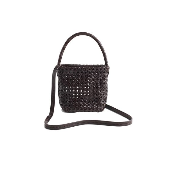 Micro Caning Bucket Bag, Dark Carob, Brown, One Size XD - Picture 1 of 2